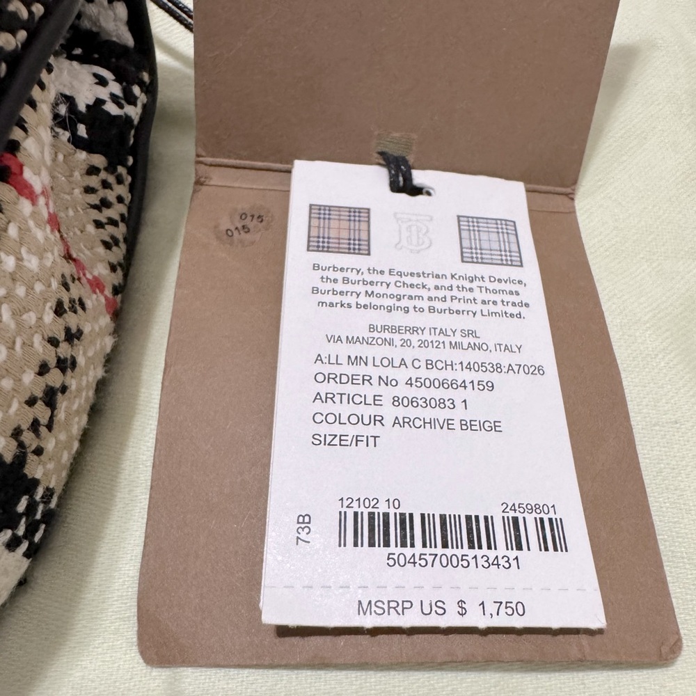 NEW🔥BURBERRY Mini Lola Woven Check Bag - Picture 16 of 16